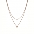 collier double chaine  Fossil femme acier doré rose