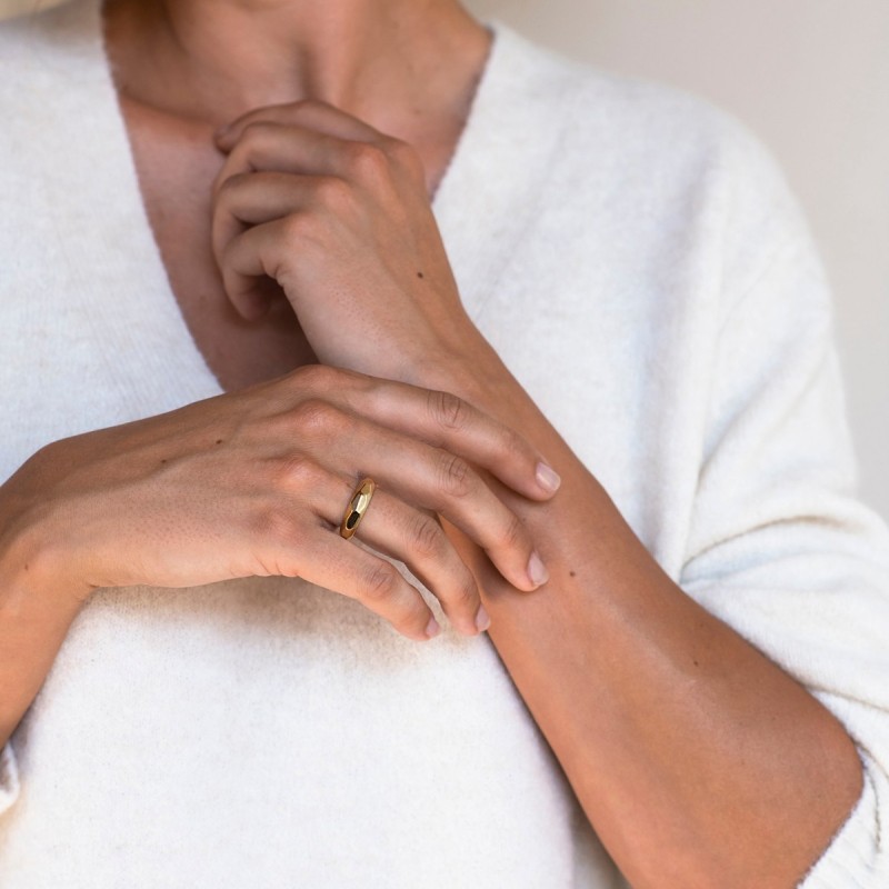 BAGUE EN ARGENT 925/000 RHODIE DORE