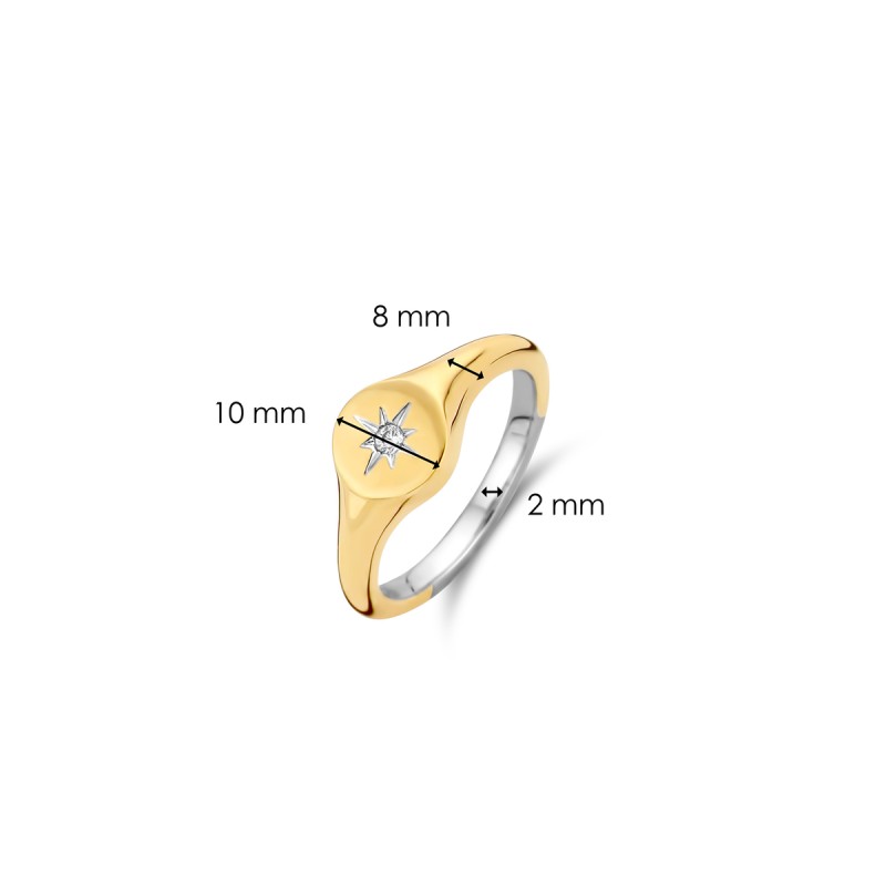 BAGUE EN ARGENT 925/000 RHODIE DORE