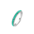 BAGUE EN ARGENT 925/000 RHODIE ET CRISTAL TURQUOISE