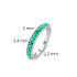 BAGUE EN ARGENT 925/000 RHODIE ET CRISTAL TURQUOISE