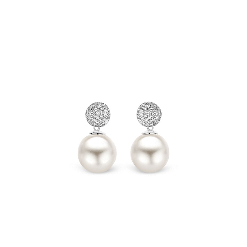 boucles d'oreilles argent et perle ti sento