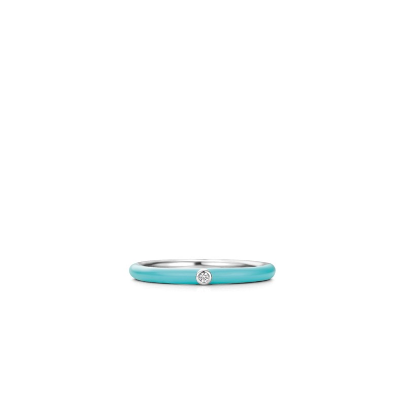 BAGUE EN ARGENT 925/000 RHODIE ET PIERRE TURQUOISE
