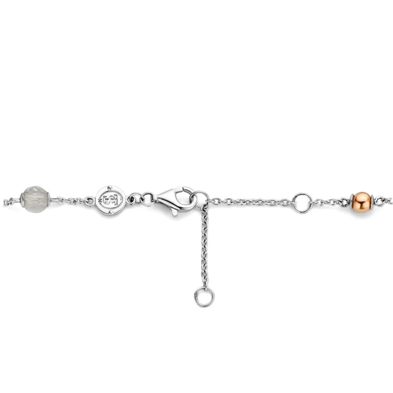 Bracelet argent, doré rose et oxydes de zirconium
