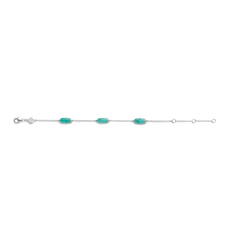 Bracelet argent et motifs turquoises