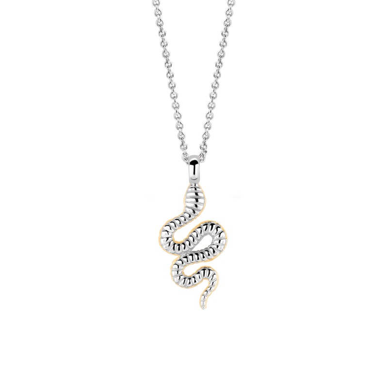 collier serpent en argent et d'oxyde de zirconium