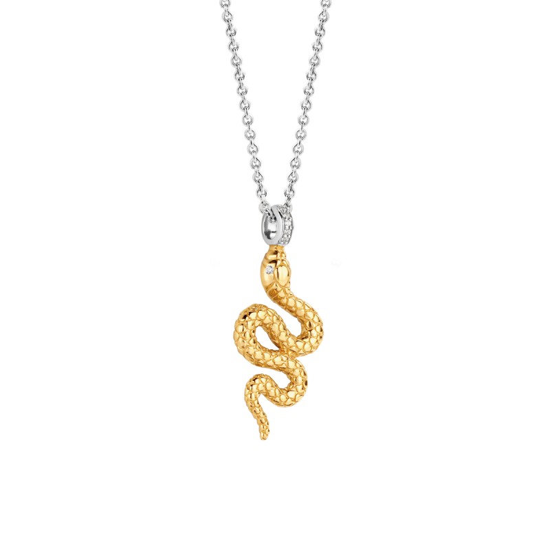 collier serpent en argent et d'oxyde de zirconium