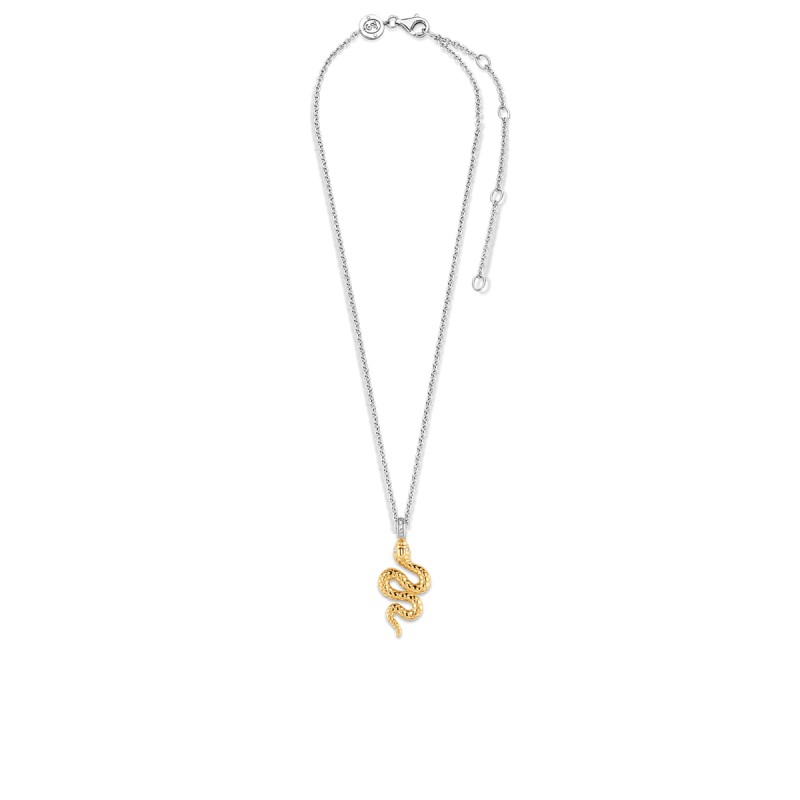 collier serpent en argent et d'oxyde de zirconium