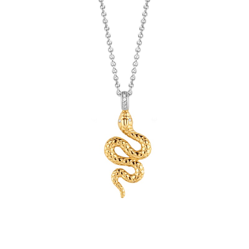 collier serpent en argent et d'oxyde de zirconium