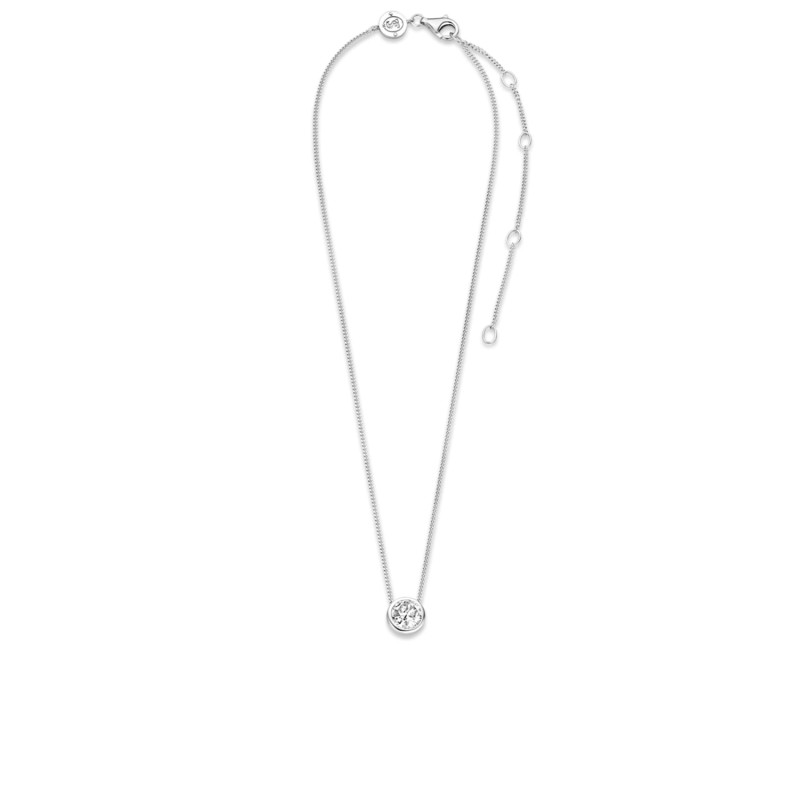 collier argent et solitaire d'oxyde de zirconium