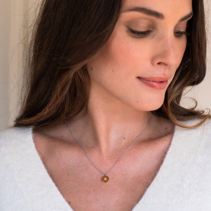 collier étoile en argent et d'oxyde de zirconium