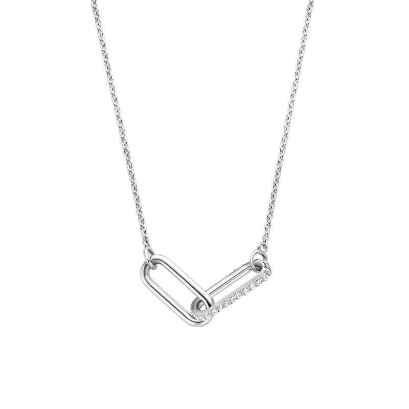 collier motif entrelacs en argent et d'oxyde de zirconium
