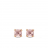 boucles d'oreilles argent plaqué or rose et brillant rose