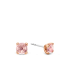 boucles d'oreilles argent plaqué or rose et brillant rose