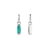 boucles d'oreilles créoles argent et perle turquoise