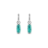 boucles d'oreilles créoles argent et perle turquoise