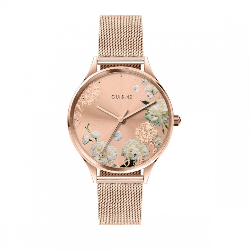 Montre Oui and Me dorée rose collection Grande Bichette