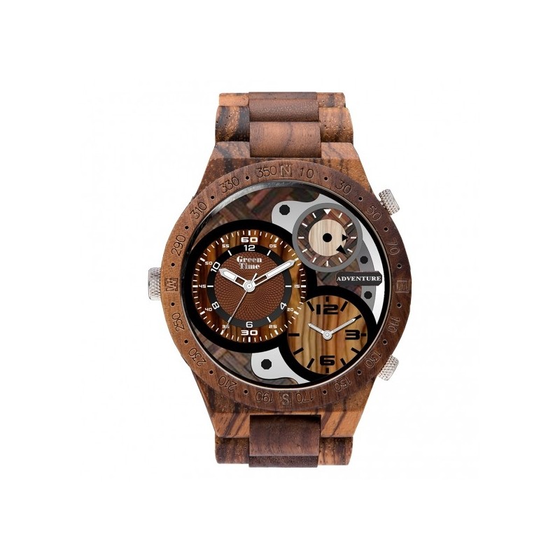 MONTRE GREEN TIME MULTIFONCTION EN BOIS 