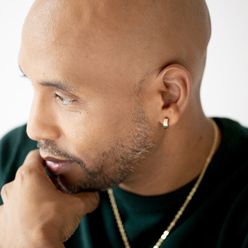 Boucles d'oreilles homme créoles acier dorée