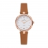 montre femme Certus acier doré rose bracelet cuir marron 