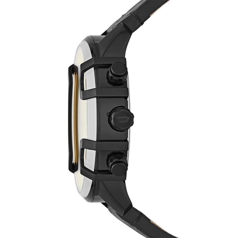 Montre Diesel homme acier bracelet cuir noir 