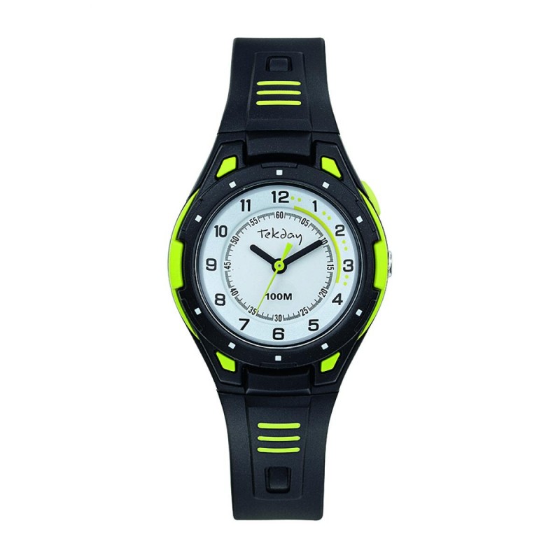 Montre enfant sport noir et vert fluo