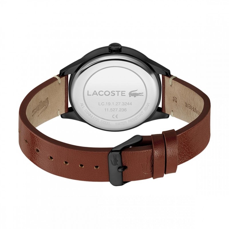 Montre Homme Lacoste traveler en cuir marron
