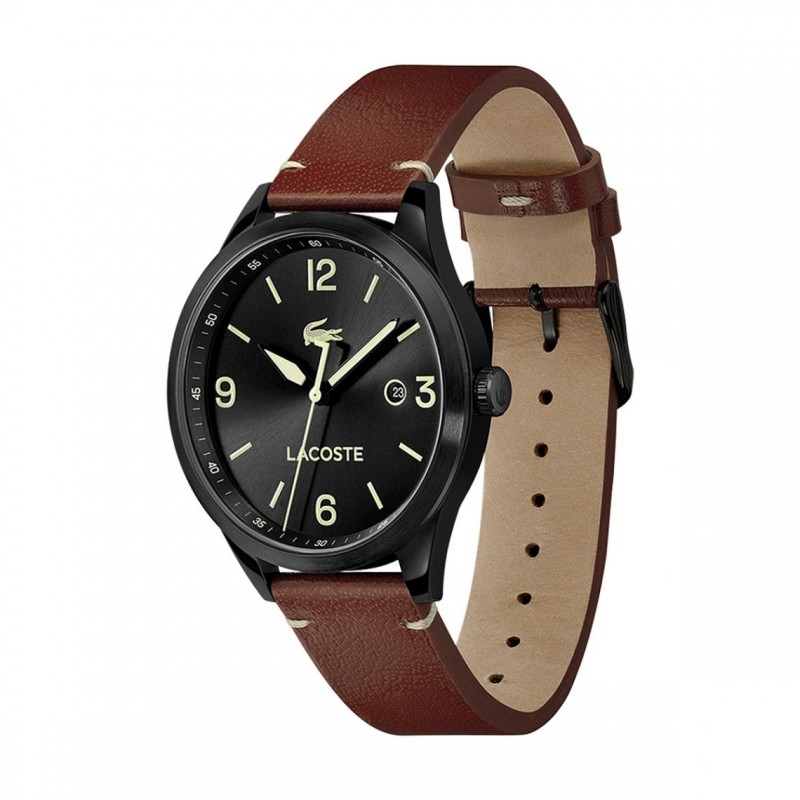 Montre Homme Lacoste traveler en cuir marron