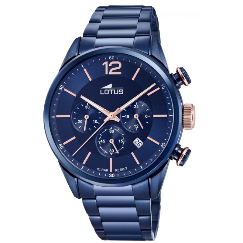 Montre homme acier bleu