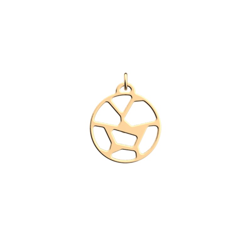 LES GEORGETTES PENDENTIF ROND GIRAFE DORE 16MM 