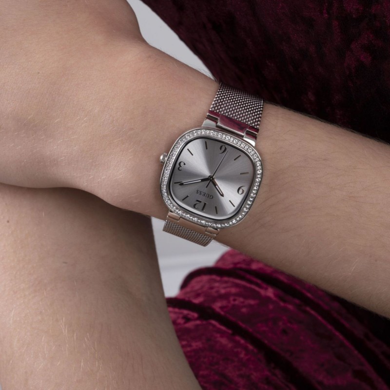 MONTRE GUESS EN ACIER COULEUR ARGENT COLLECTION TAPESTRY