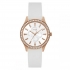 Montre Anna Guess en acier doré rose et silicone blanc