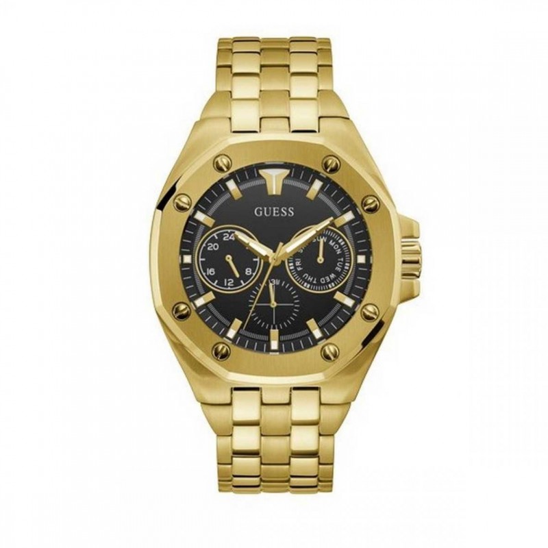 Montre Homme Guess top gun acier doré