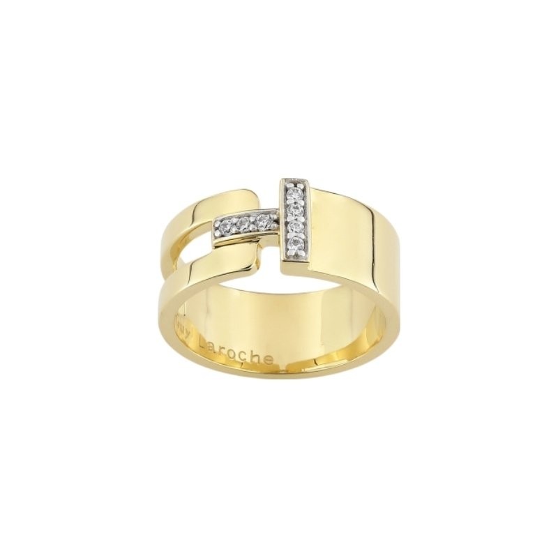 Bague Femme Guy Laroche revers plaqé or et oxydes de zirconium