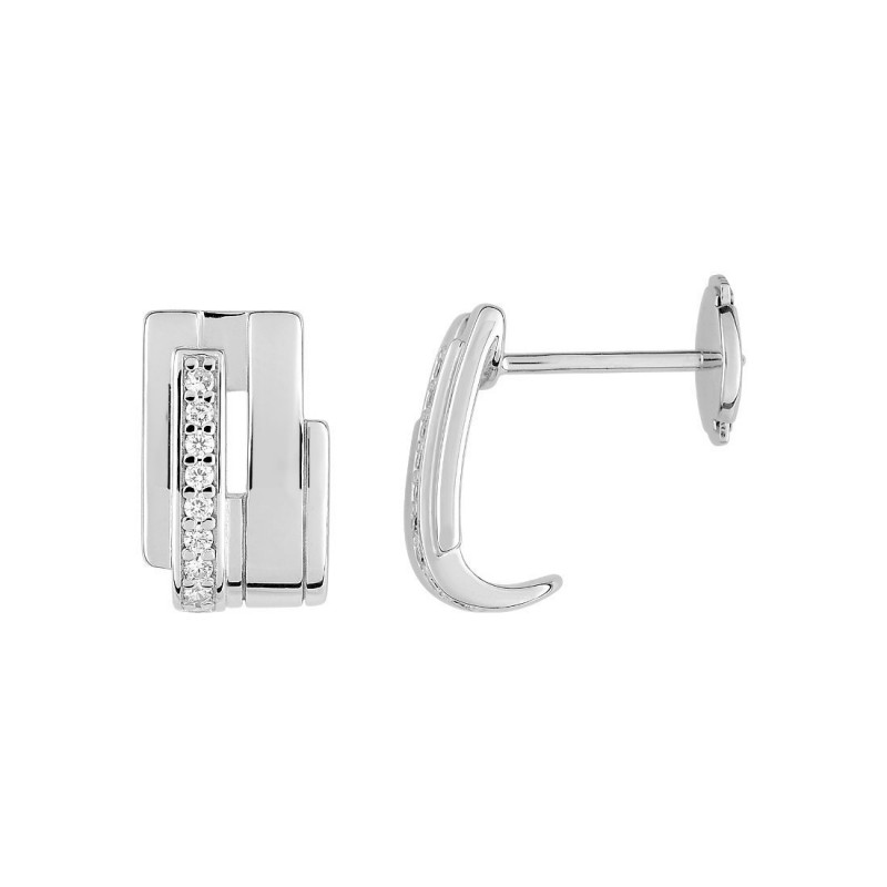 Boucle d'oreille Guy Laroche en argent 925/000 et oxyde de zirconium