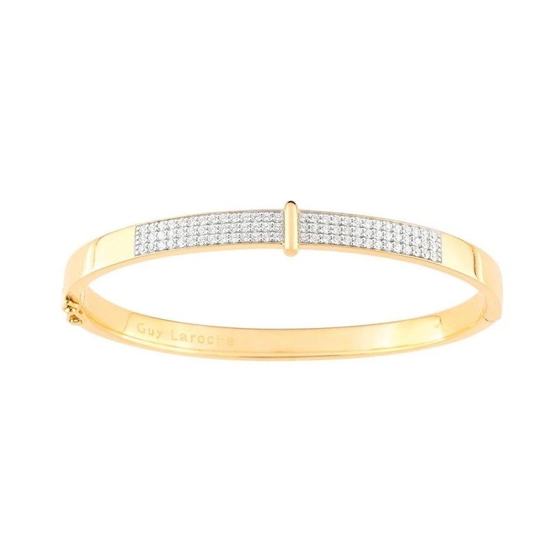 Bracelet jonc Guy Laroche plaqué or et oxydes de zirconium 