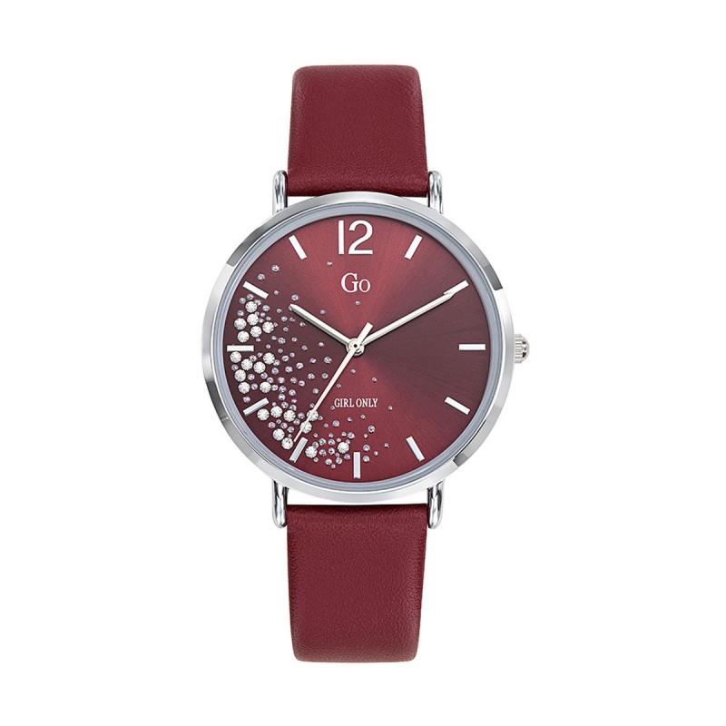 MONTRE GO GIRL ONLY STRASS ET CUIR ROUGE 