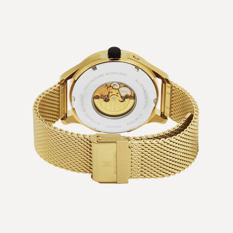 Montre montignac automatique dorée et noire 