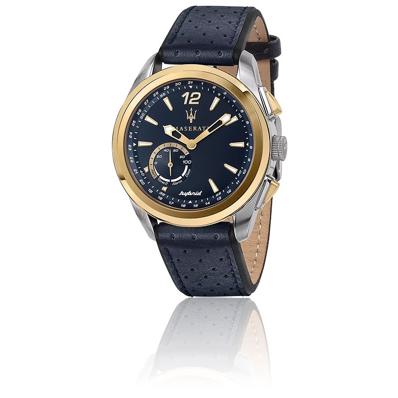 MONTRE MASERATI TRAGUARDO HYBRID EN CUIR BLEU