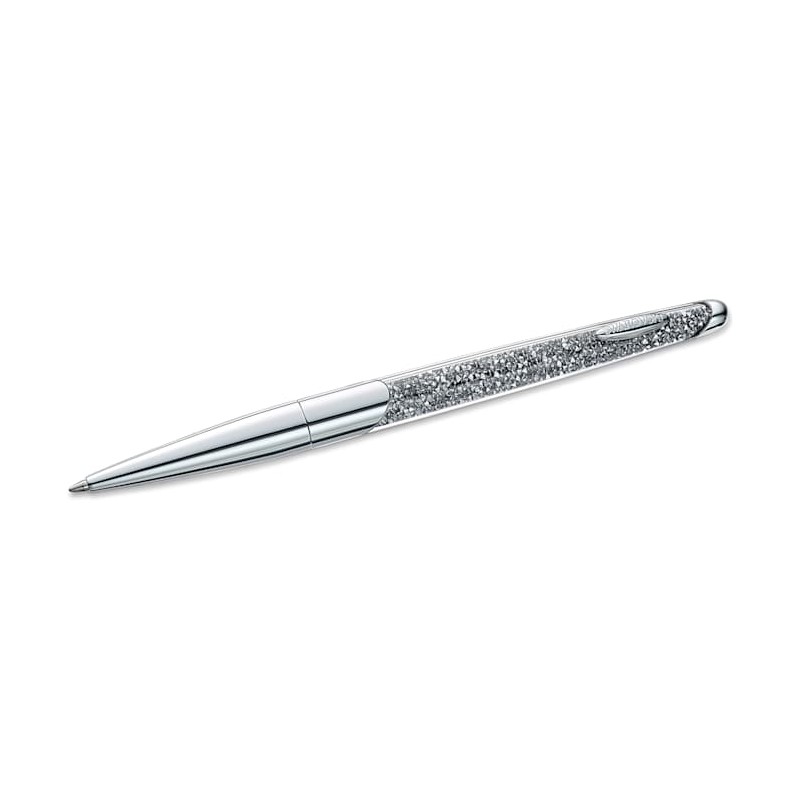 Stylo à bille Swarovski Crystalline Nova métal couleur argent et cristaux gris