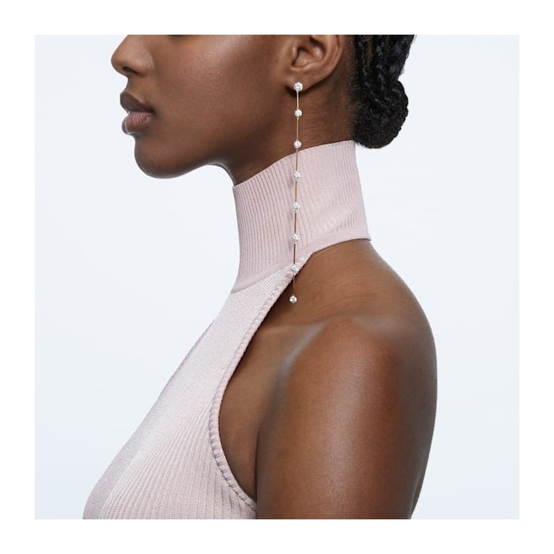 Boucles d'oreilles Constellation Swarovski en métal doré rose 