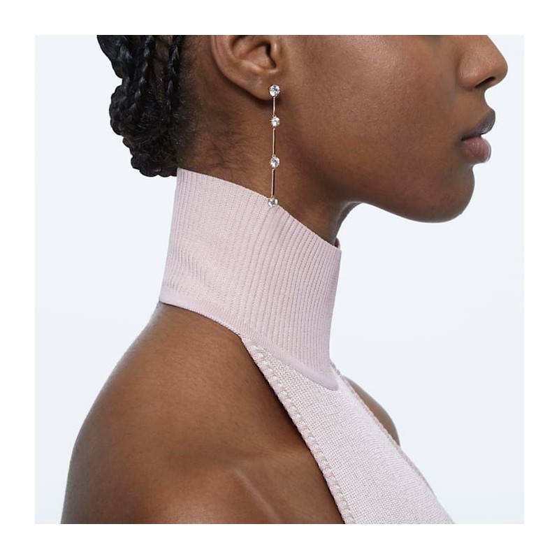 Boucles d'oreilles Constellation Swarovski en métal doré rose 