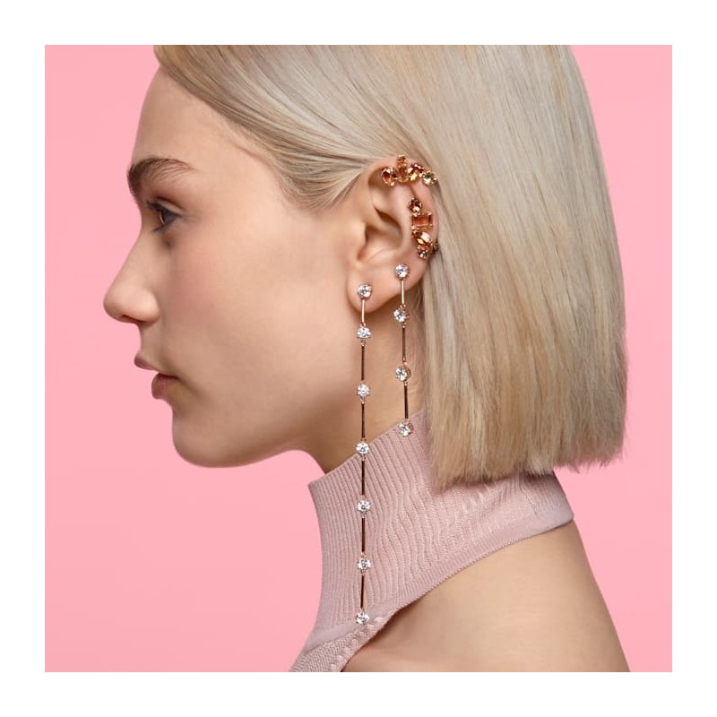 Boucles d'oreilles Constellation Swarovski en métal doré rose 