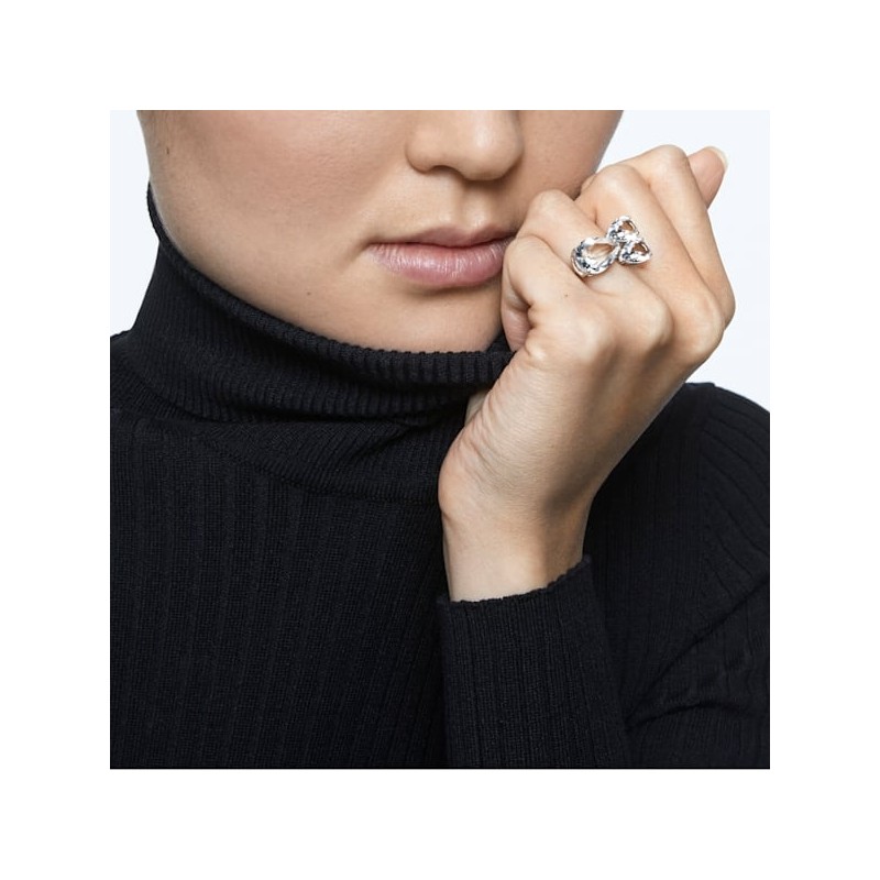 Bague Coktail Millenia swarovski métal rhodié argenté