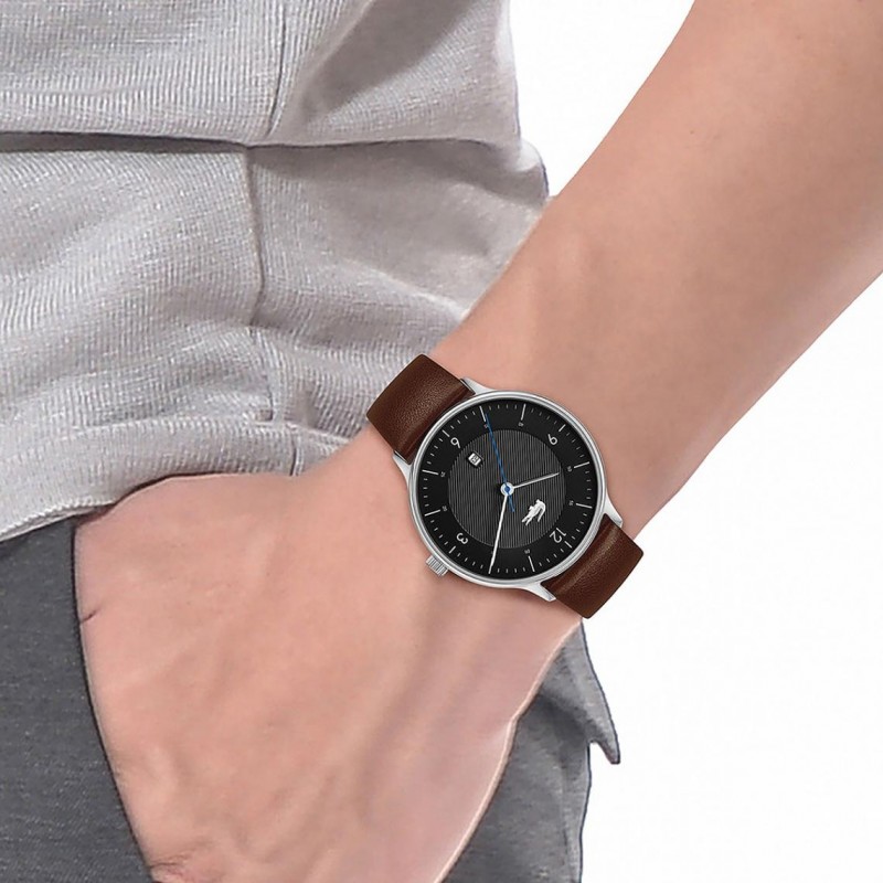 Montre Homme Lacoste Club bracelet cuir marron