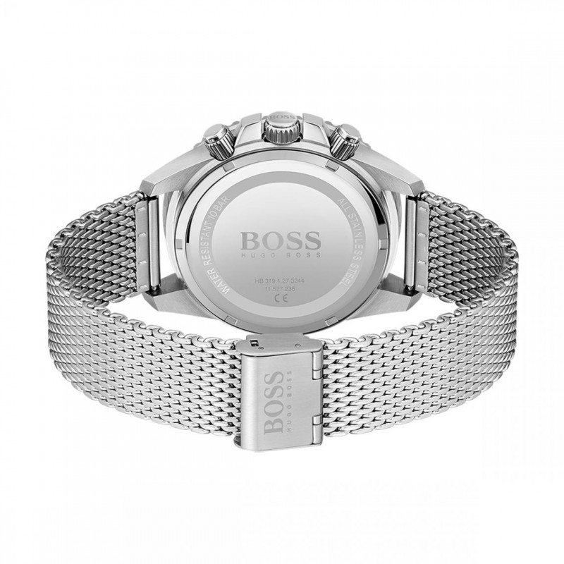 Montre homme boss acier bicolore argenté et doré cadran noir