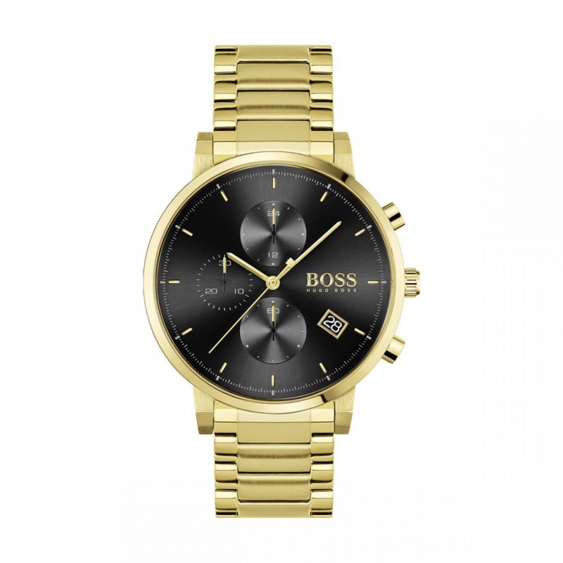 Montre homme boss acier dorée et noire