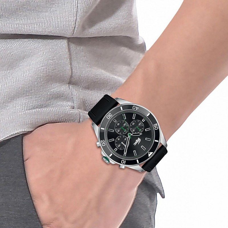 Montre Homme Lacoste TIEBREAKER bracelet silicone noir