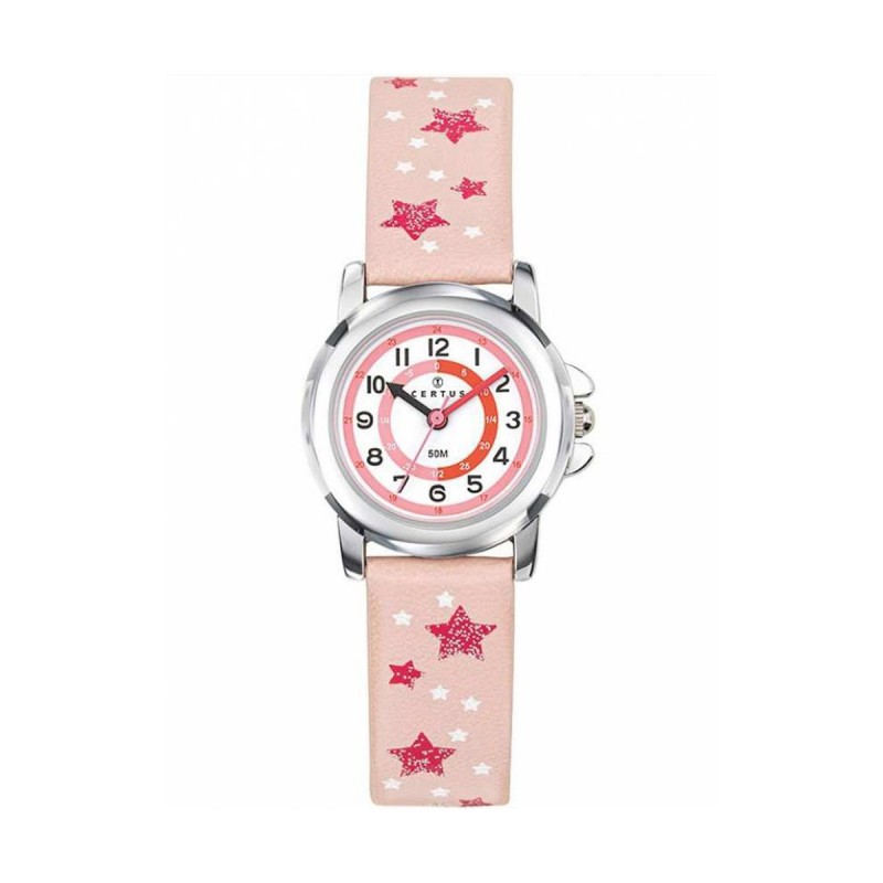 Montre Certus fille bracelet cuir blanc motif étoile