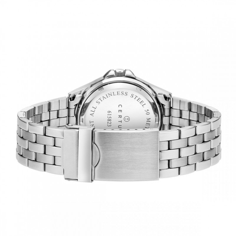 Montre homme Certus bracelet argenté cadran blanc
